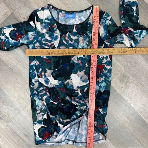 Simply Vera Vera Wang Watercolor Twist Front‎ Shirt Teal Green Small - Picture 11 of 12